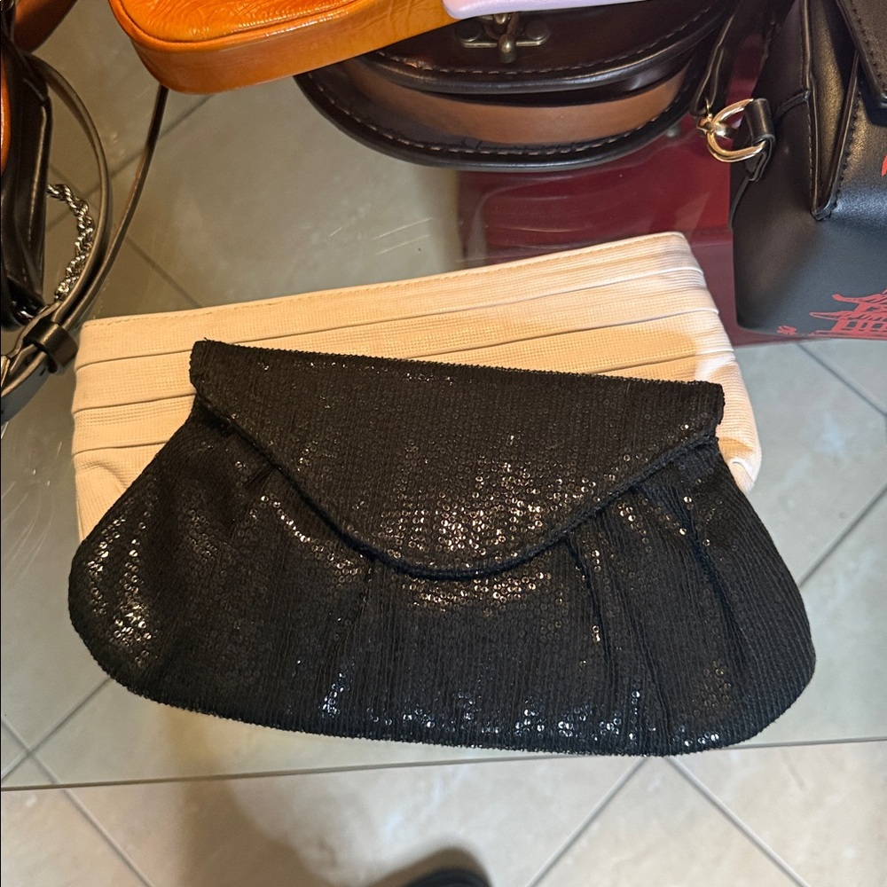 Black Sequin Clutch Wristlet
